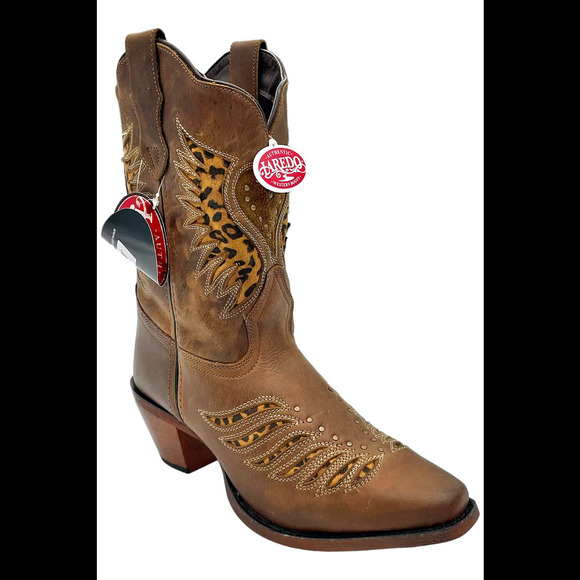 Laredo Women\'s Stella Leather Pull on boots Tan - Medium